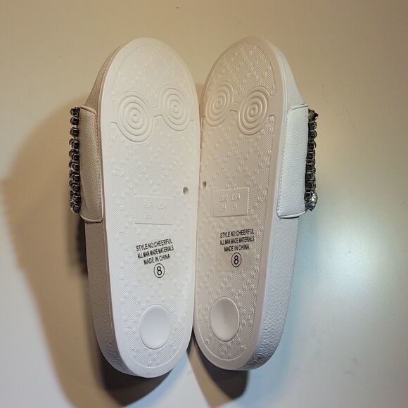 BRAND NEW SHOELAND CHEERFUL RHINESTONES EMBELLISHMENTS SLIDES SANDAL - Picture 13 of 15